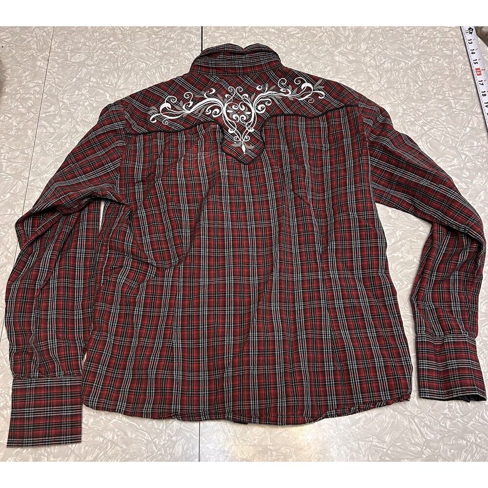 Panhandle Women's embroidered Pearl Snap Long Sleeve Western Cowgirl Shirt Large
